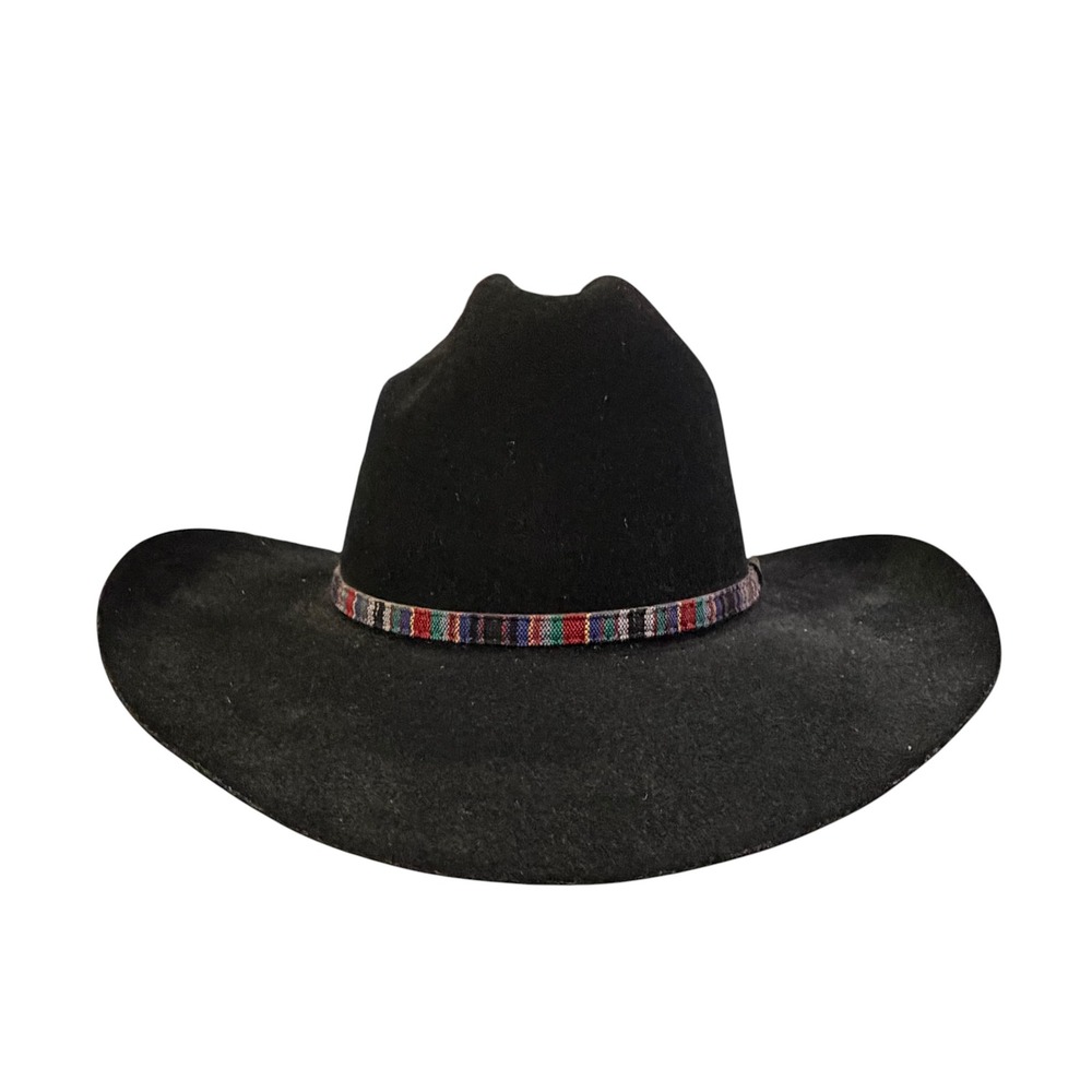 Silver Spur Cattleman Black Wool Felt Cowboy Hat Made in USA Size 7 1/8 57